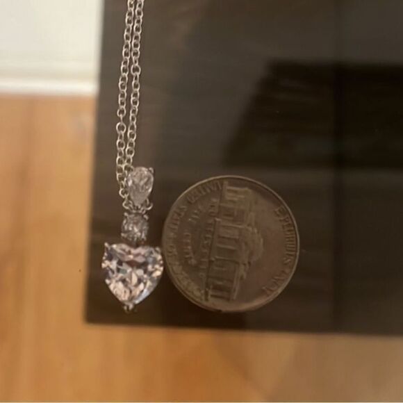 The 2 ct Heart Cut Pendant 14K White Gold Finish in 925 - Picture 5 of 6